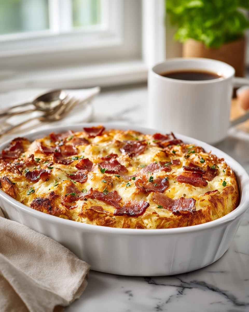 Bacon, Egg, and Hash Brown Breakfast Casserole