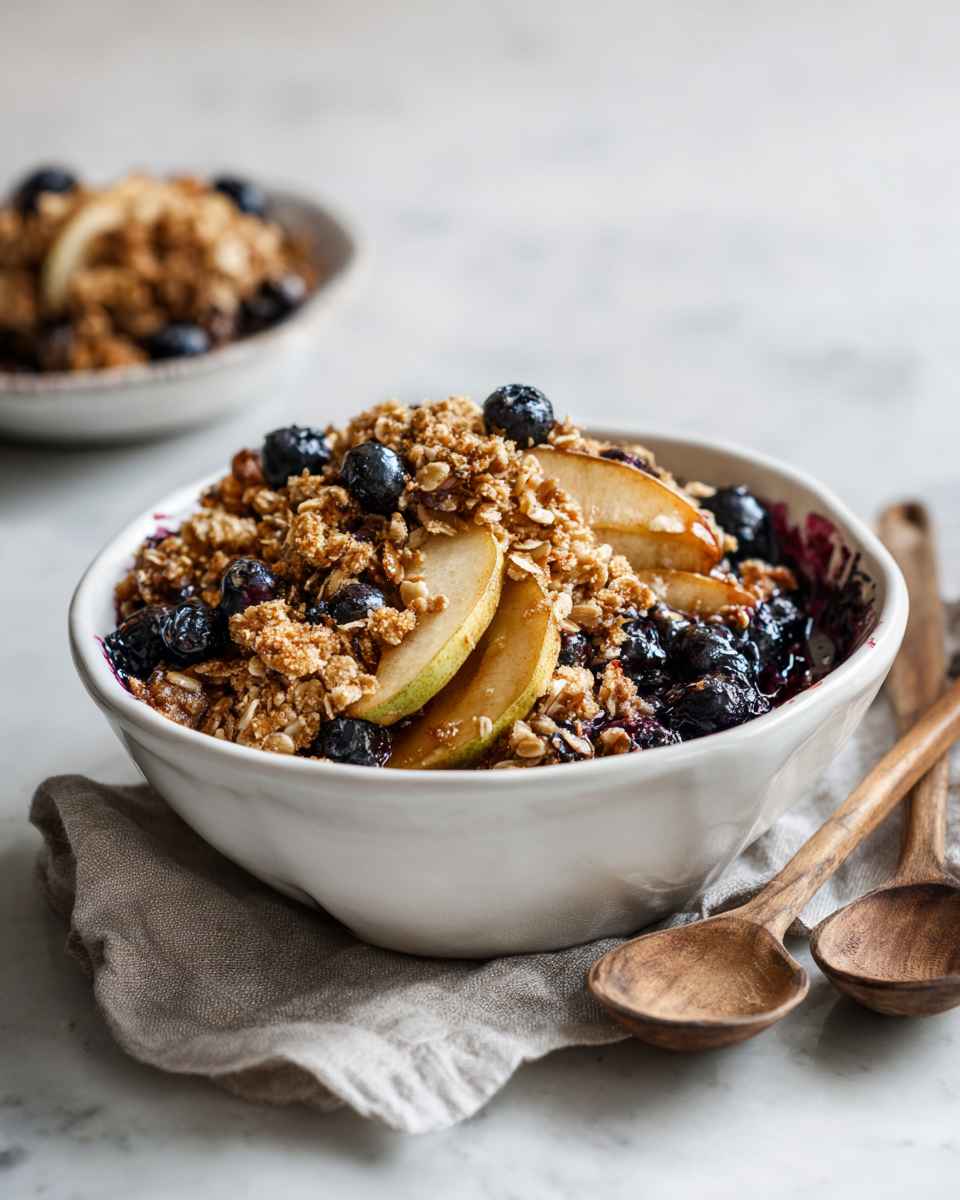 Baked Apple and Blueberry Crisp with Oat Topping