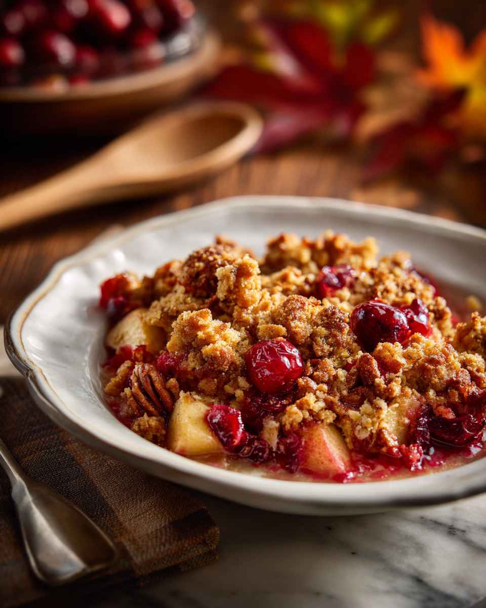 Baked Apple Cranberry Crumble Dessert