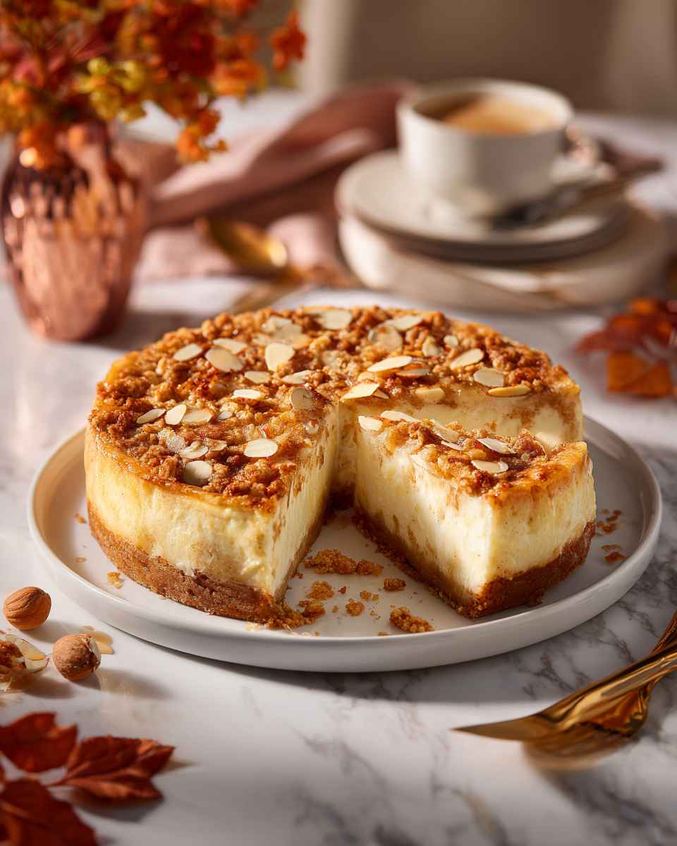 Baked Apple Crumble Cheesecake