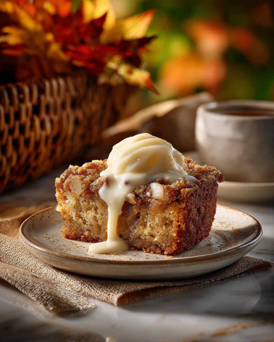 Baked Apple Spice Cake with Creamy Butter Sauce