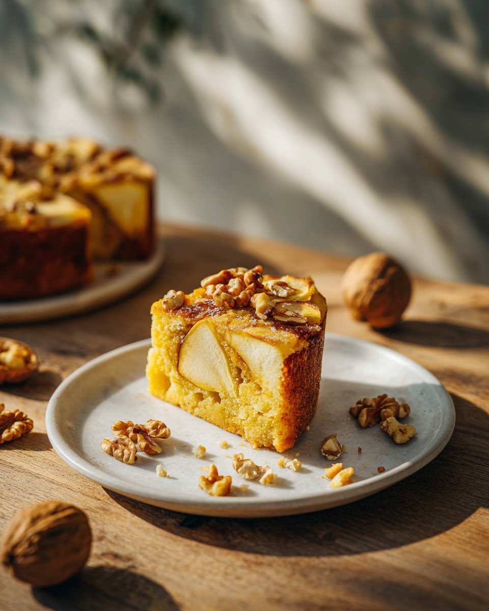 Baked Apple Walnut Cake