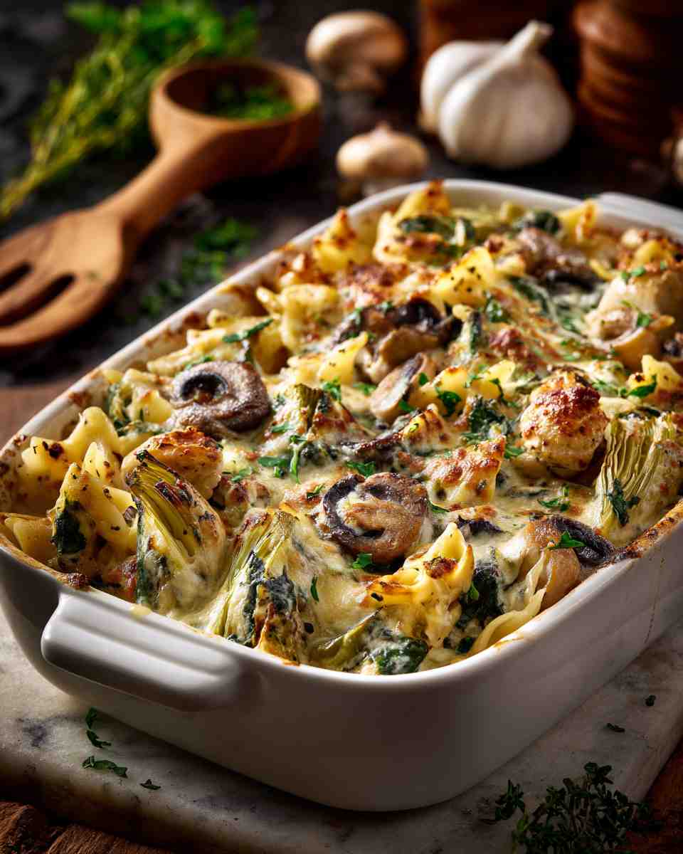 Baked Artichoke and Spinach Chicken Casserole