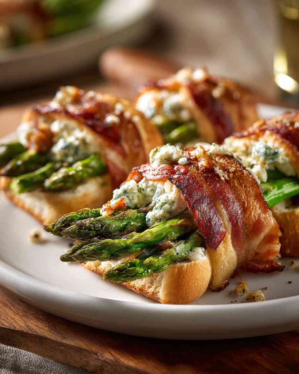 Baked Asparagus and Bacon Rolls