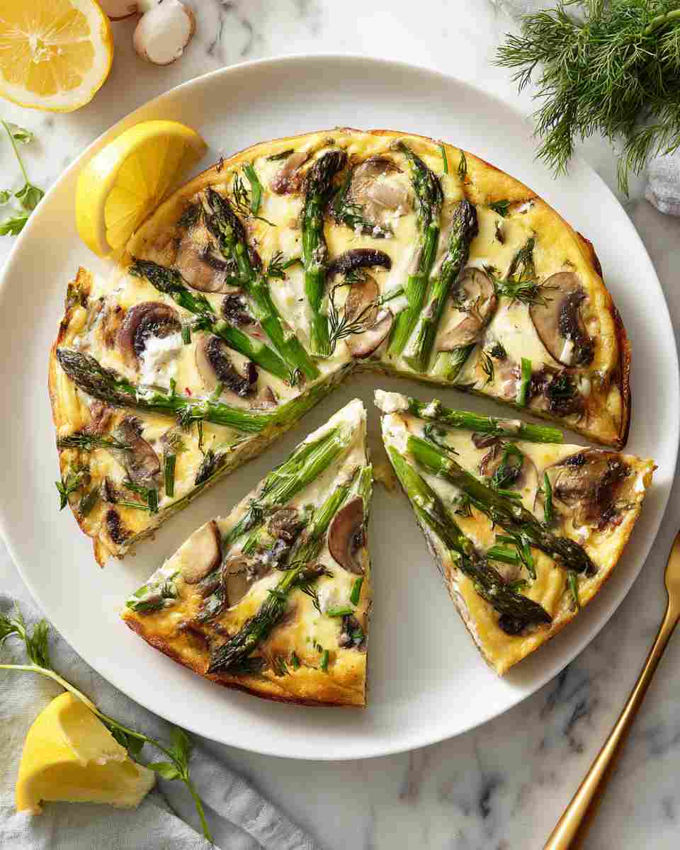 Baked Asparagus and Mushroom Frittata
