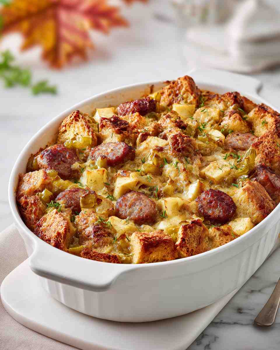Baked Autumn Sausage and Apple Casserole
