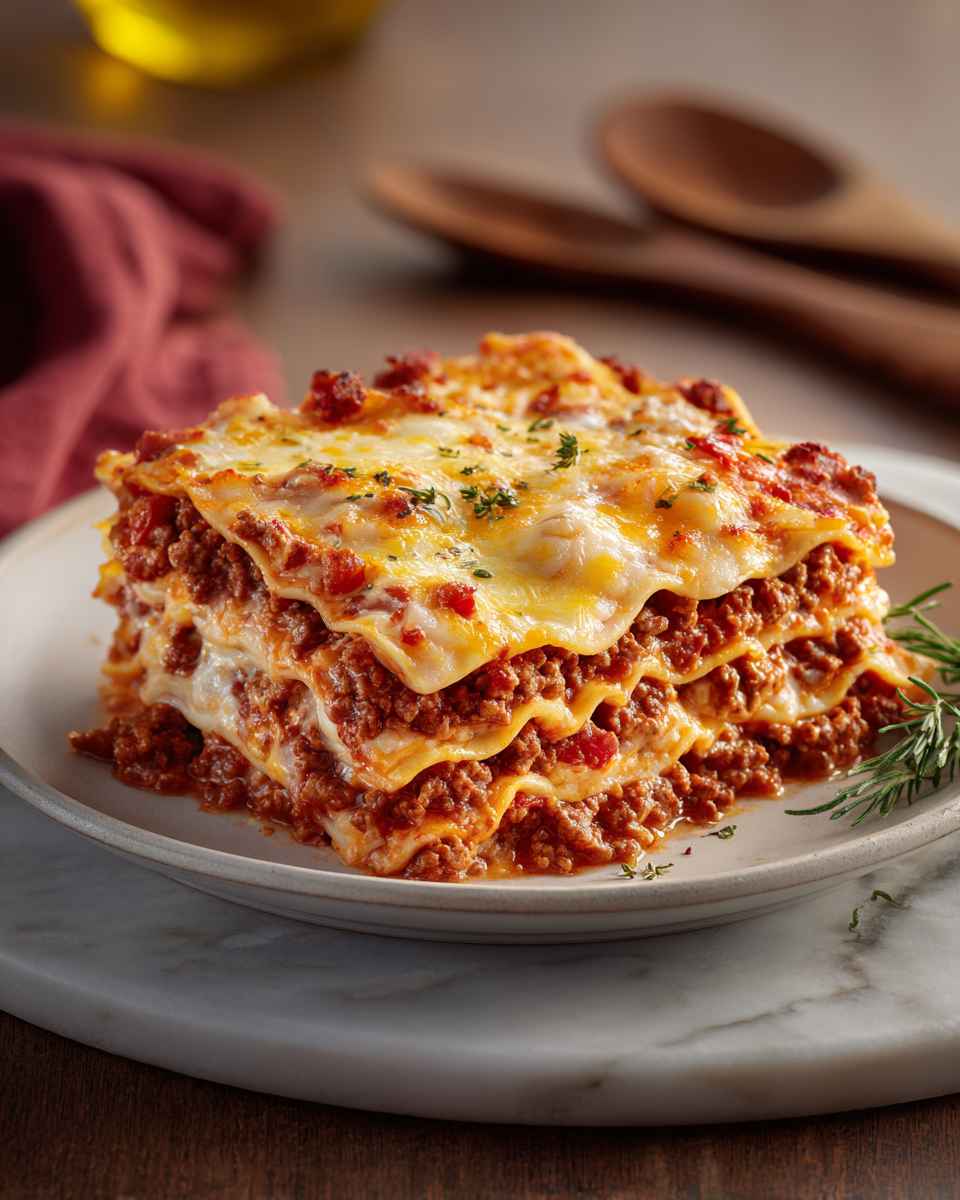Baked Bacon and Beef Lasagna