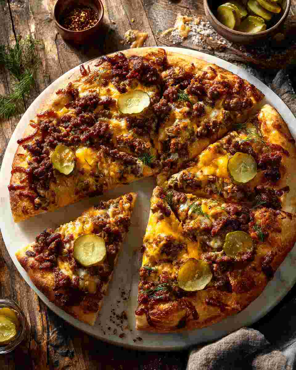Baked Bacon Cheeseburger Pizza