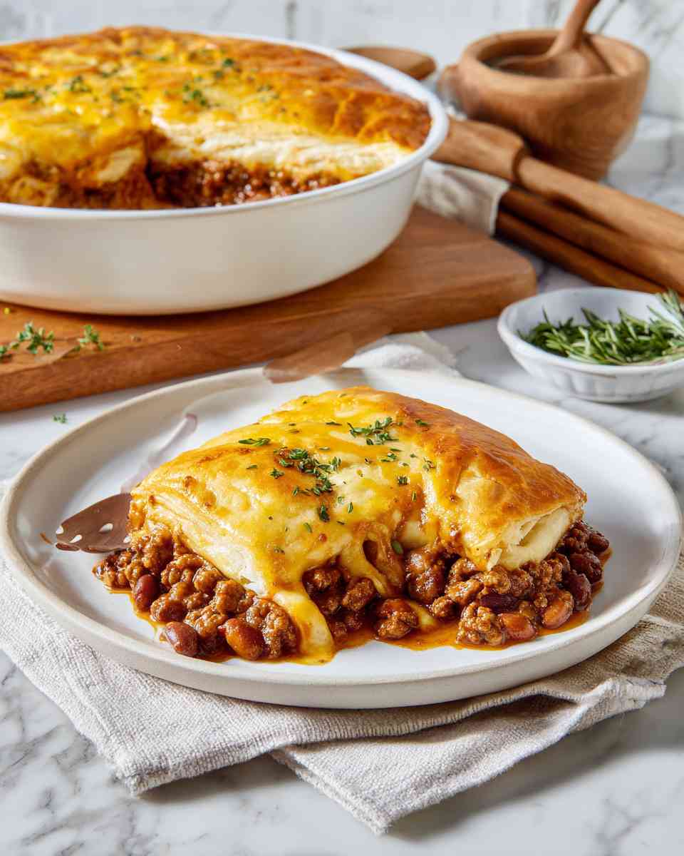 Baked Beef and Bean Crescent Casserole