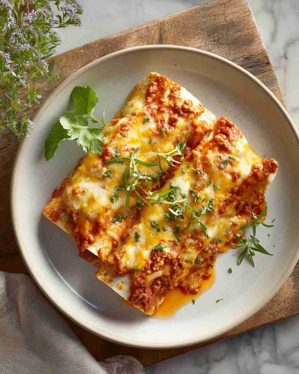 Baked Beef and Cheese Enchiladas
