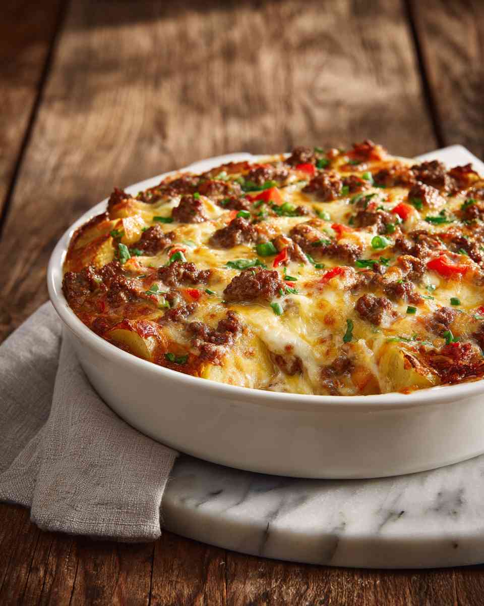 Baked Beef and Potato Taco Casserole