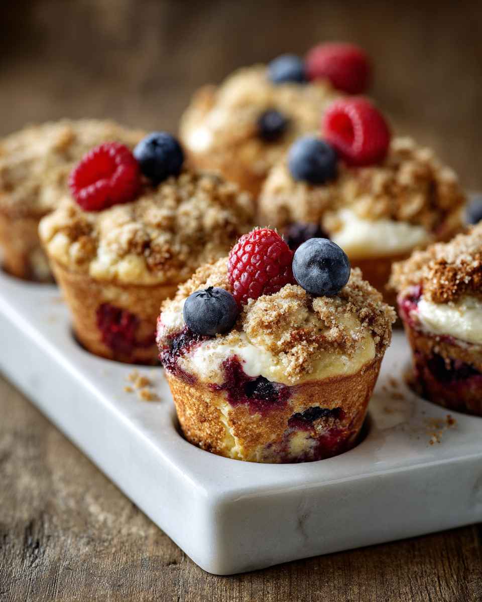 Baked Berry Cheesecake Muffins