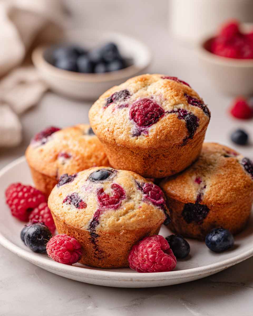 Baked Berry Cream Muffins