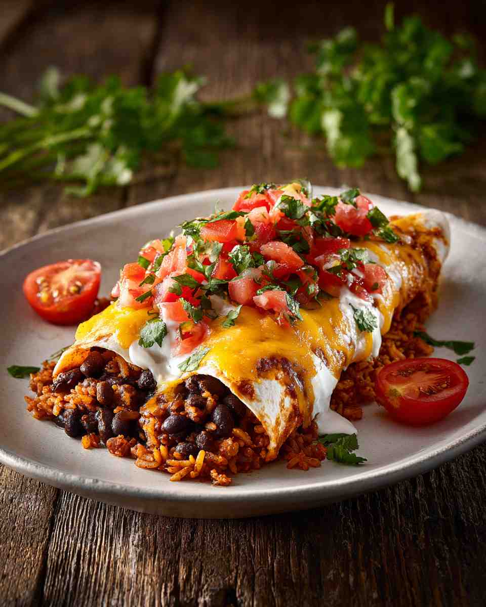 Baked Black Bean and Brown Rice Enchiladas