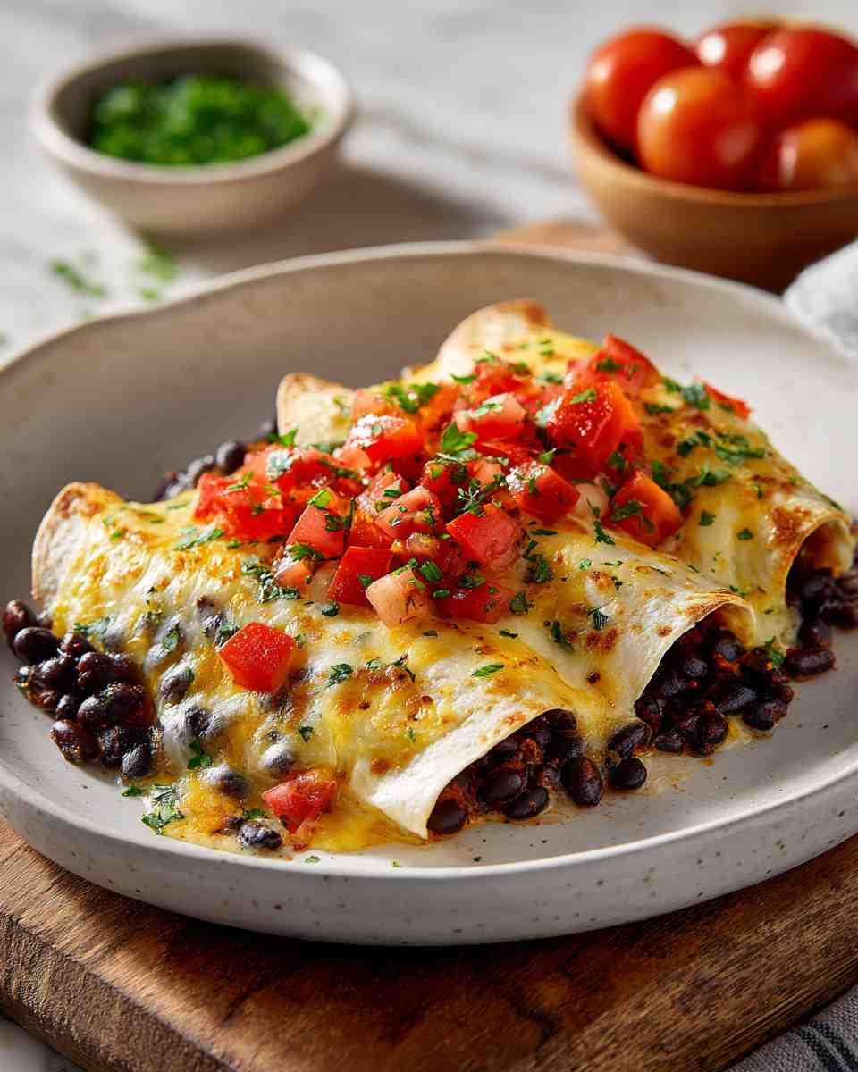 Baked Black Bean and Cheese Enchiladas