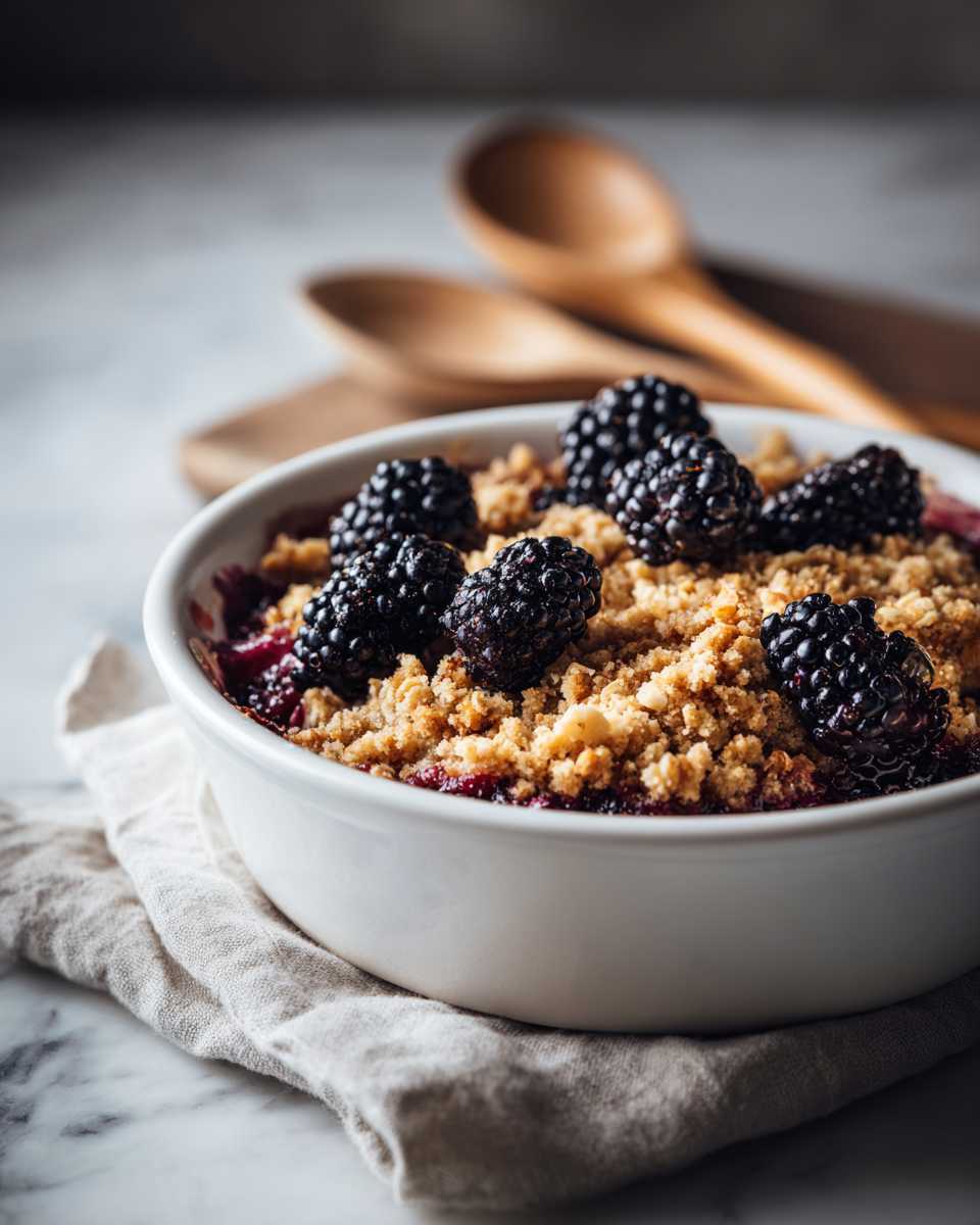 Baked Blackberry Crisp with Oat Topping