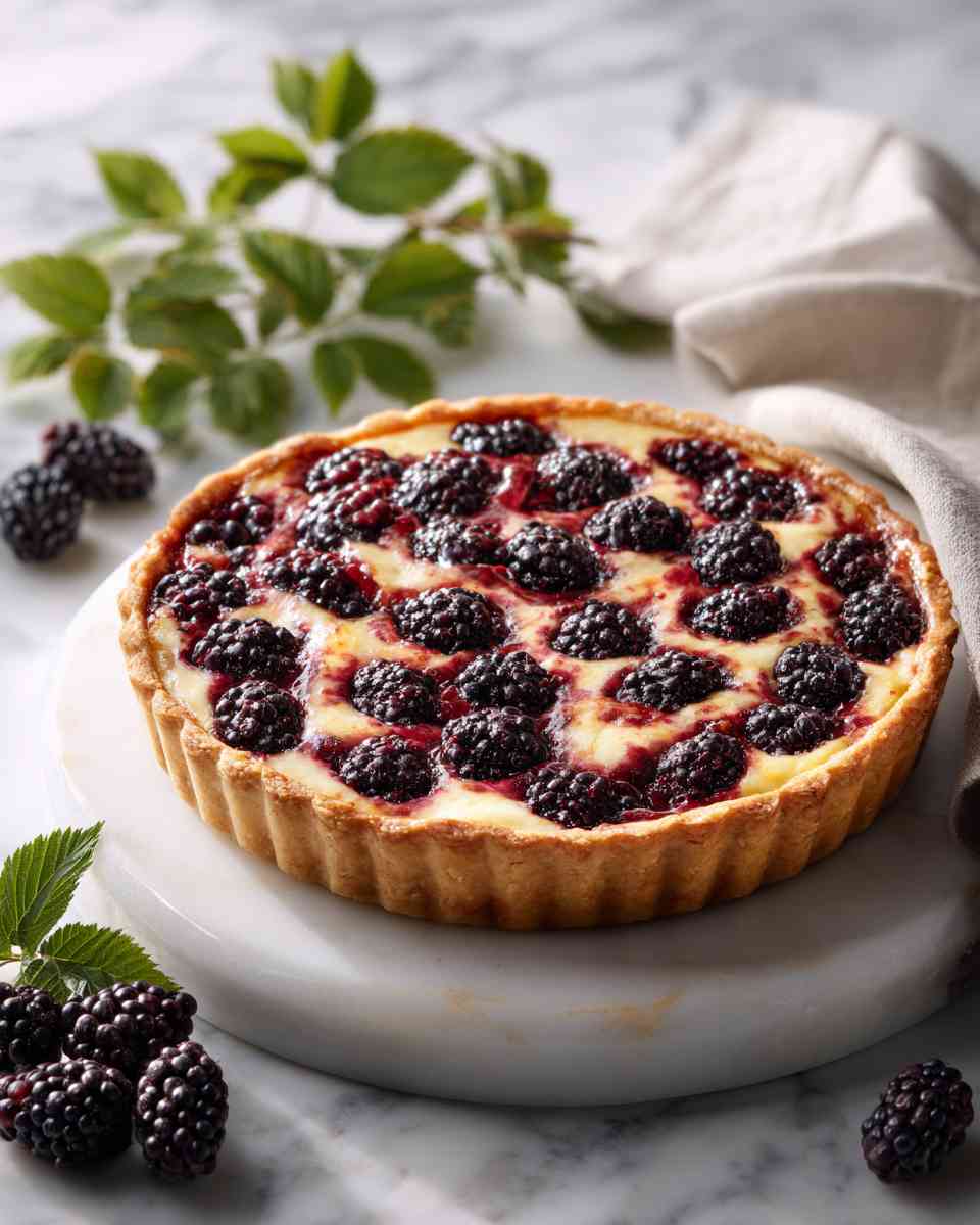Baked Blackberry Custard Tart