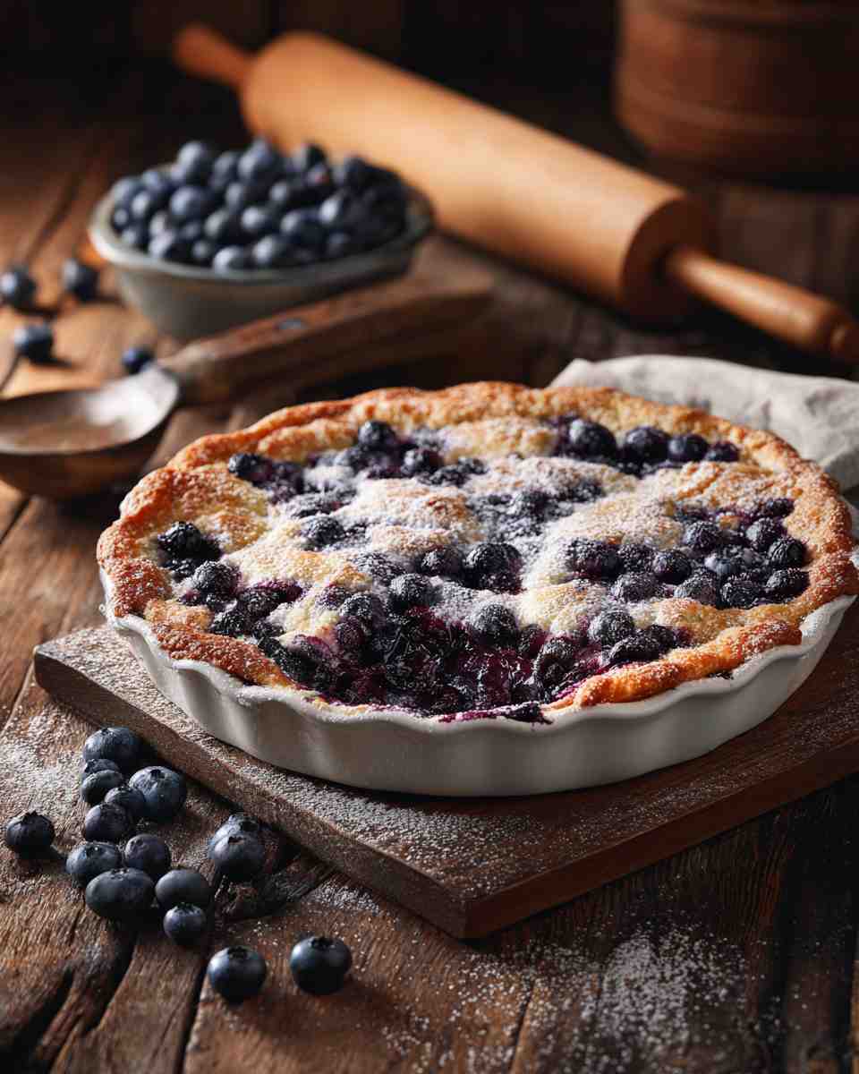 Baked Blueberry Cobbler with Buttery Crust