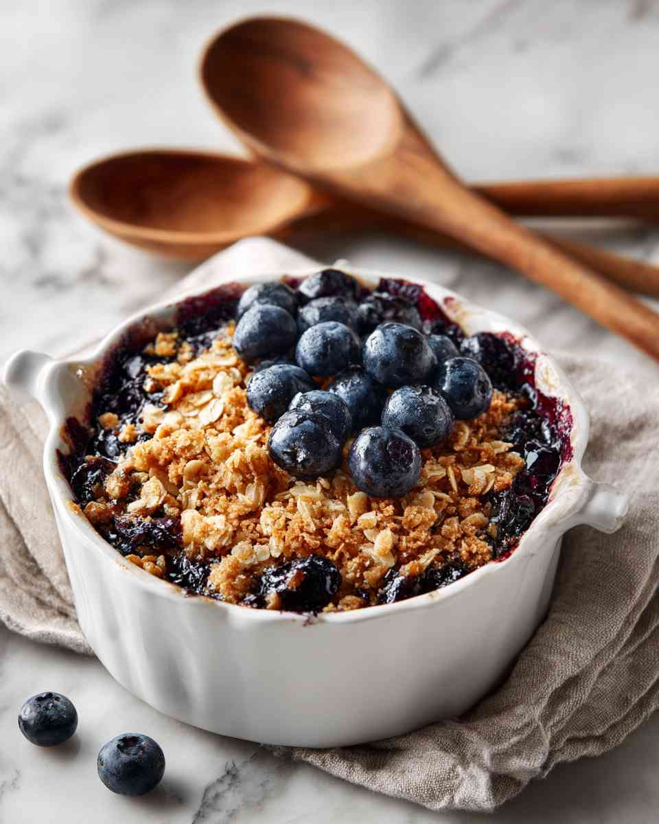 Baked Blueberry Crisp with Oat Streusel Topping
