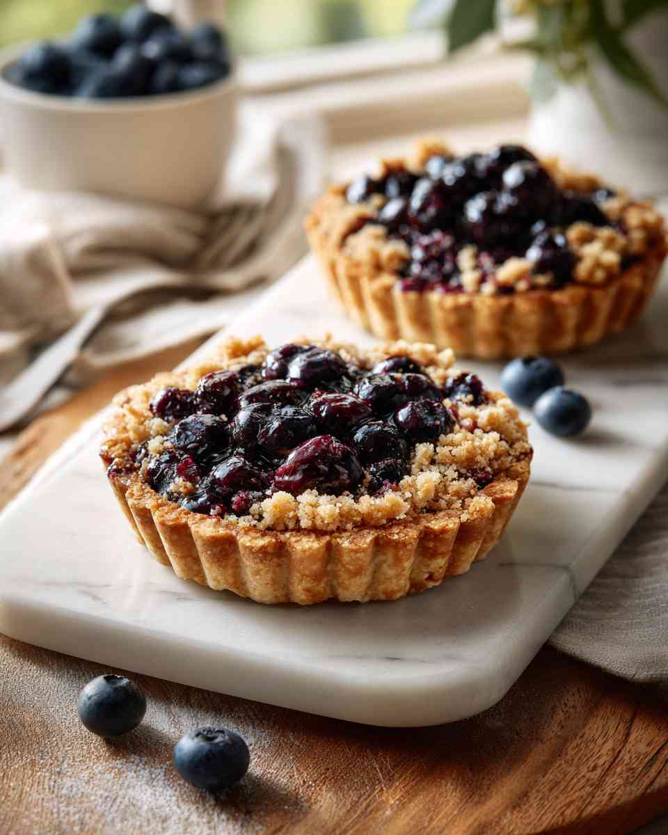 Baked Blueberry Crumble Tarts