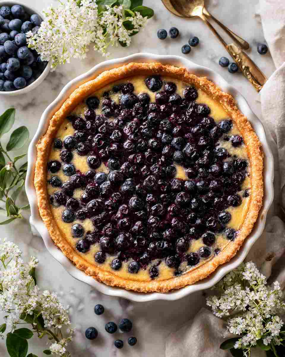 Baked Blueberry Custard Pie