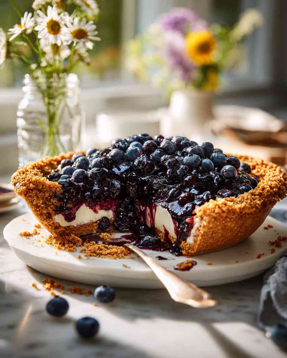 Baked Blueberry Pie with Graham Cracker Crust