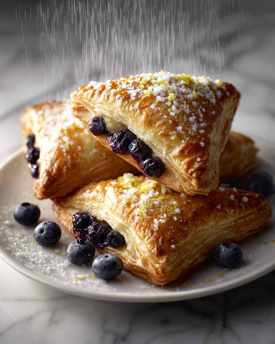 Baked Blueberry Puff Pastry Turnovers