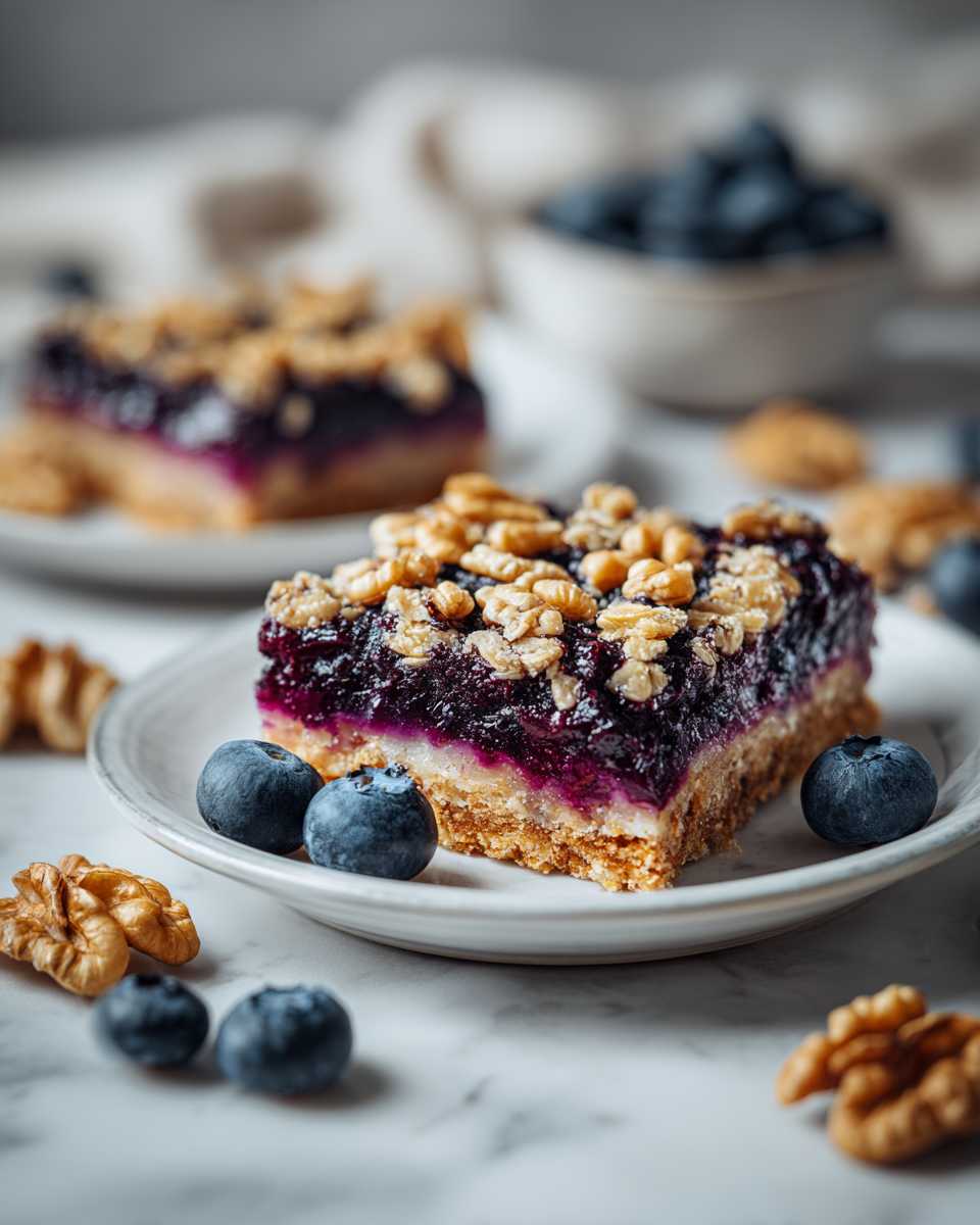 Baked Blueberry Walnut Oat Bars