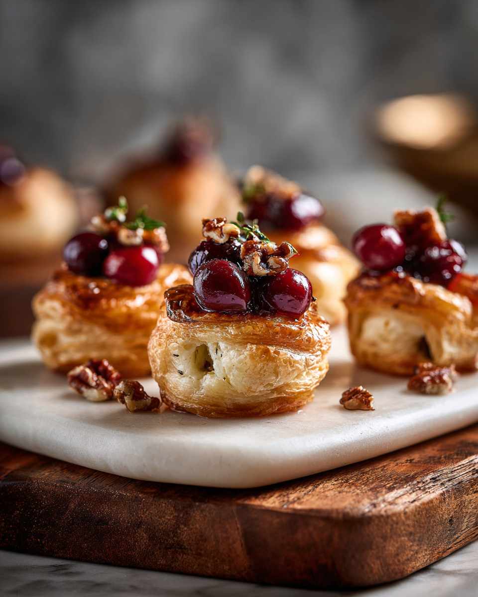 Baked Brie and Cherry Puff Pastry Bites
