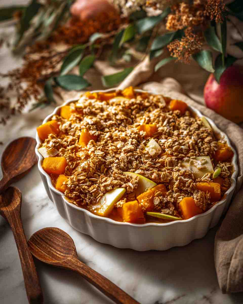 Baked Butternut Squash and Apple Crisp