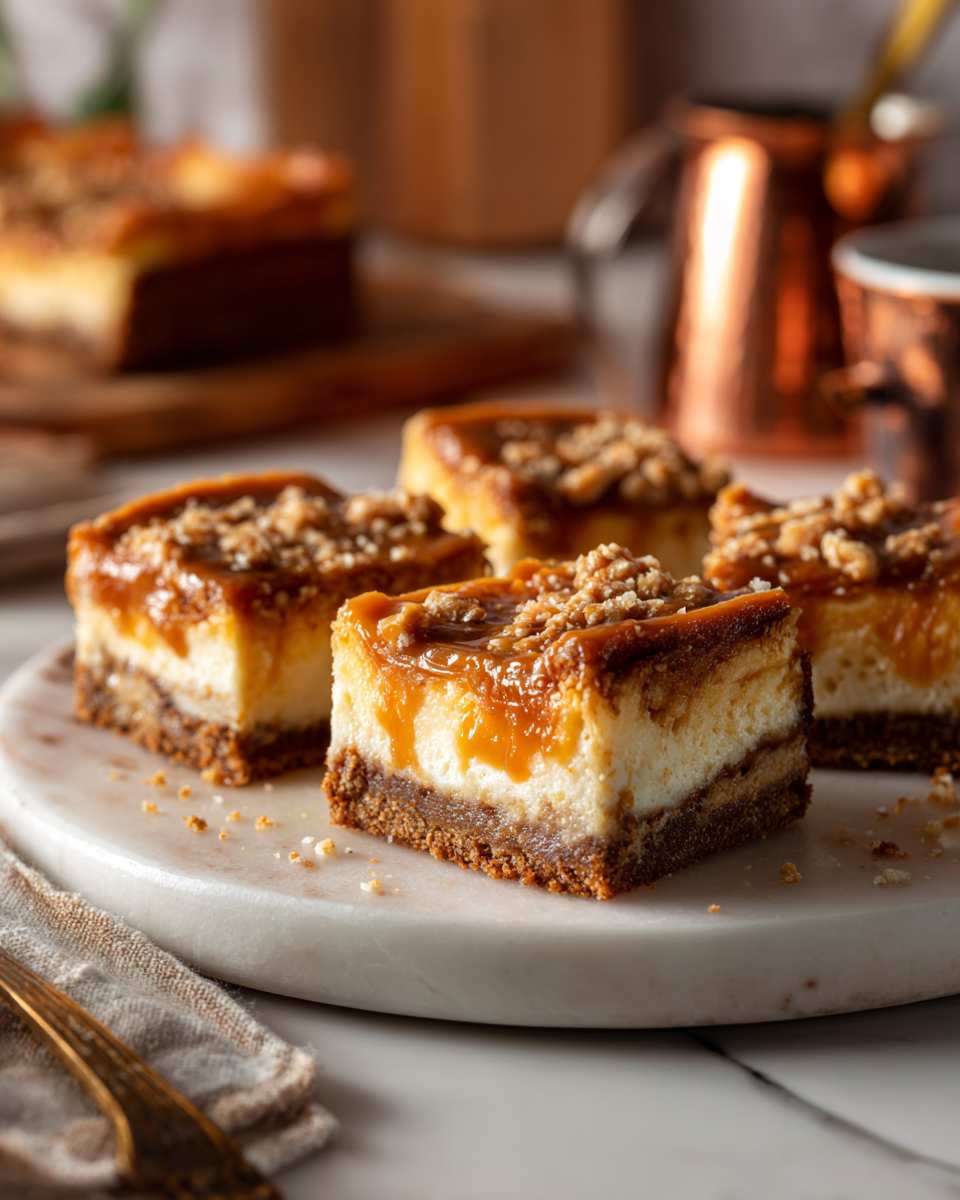 Baked Butterscotch Toffee Cheesecake Bars
