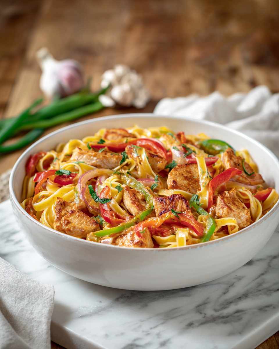 Baked Cajun Chicken Fettuccine Casserole