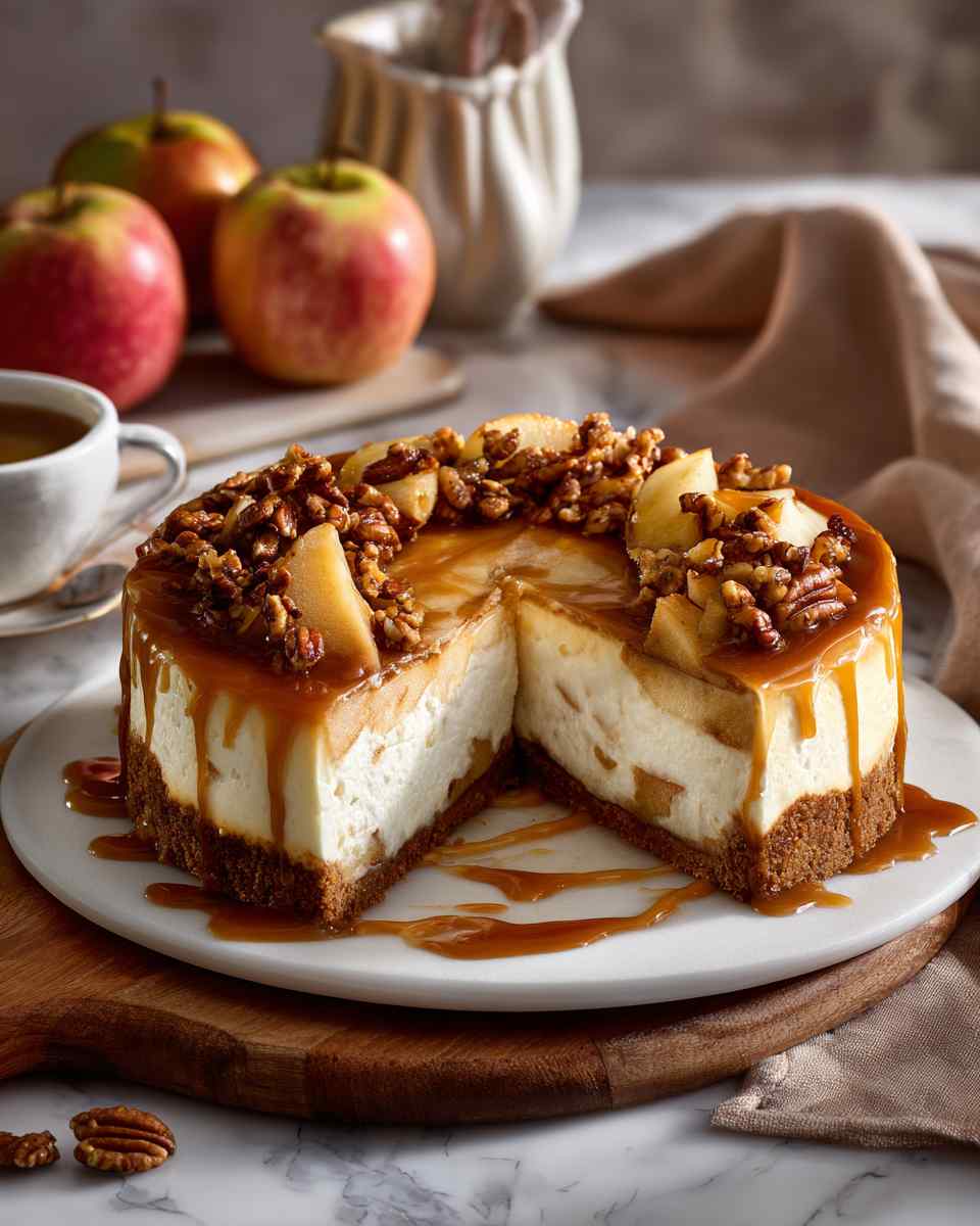Baked Caramel Apple Cheesecake