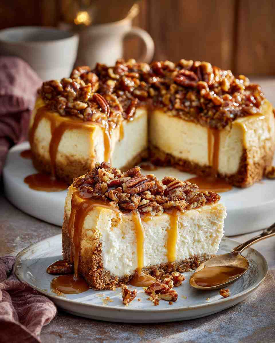 Baked Caramel Pecan Cheesecake