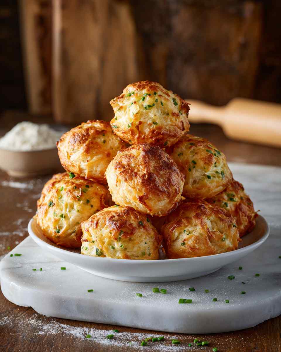 Baked Cheddar and Chive Puffs