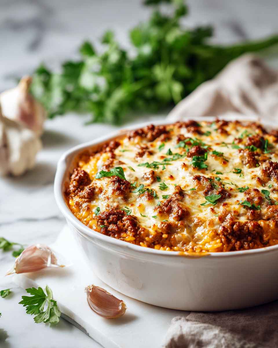 Baked Cheeseburger Rice Casserole