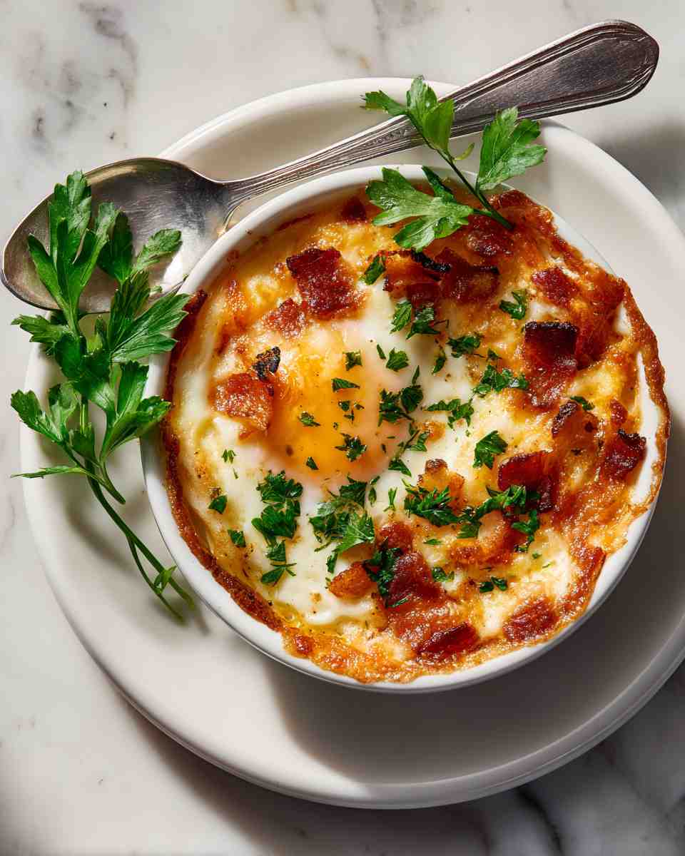 Baked Cheesy Bacon Eggs