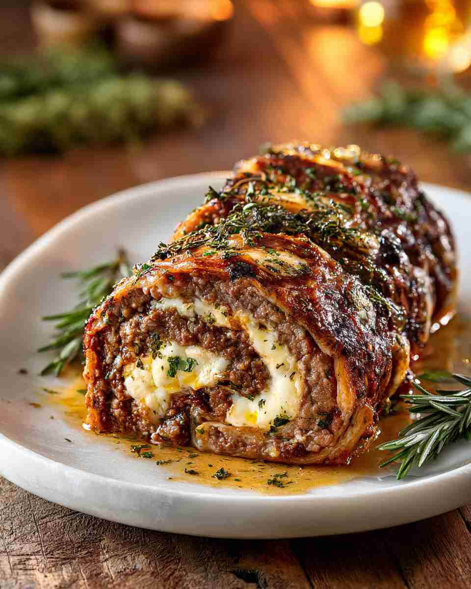 Baked Cheesy Beef Roulade