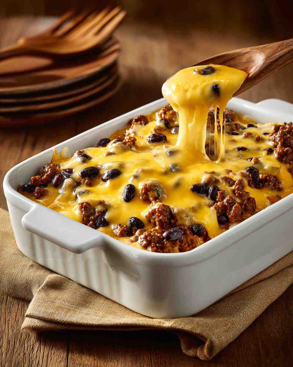 Baked Cheesy Fiesta Beef Casserole