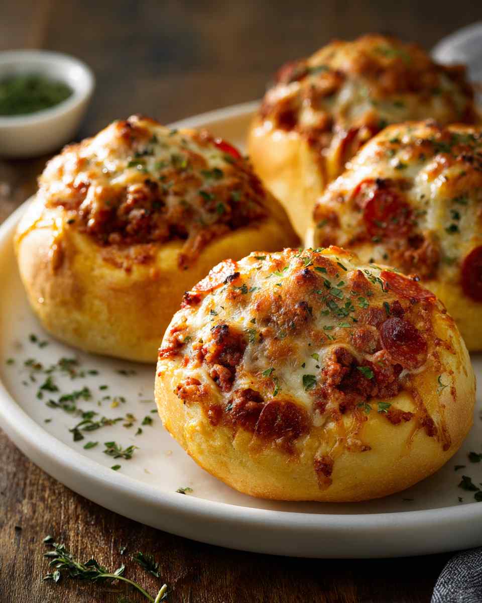 Baked Cheesy Pepperoni Buns