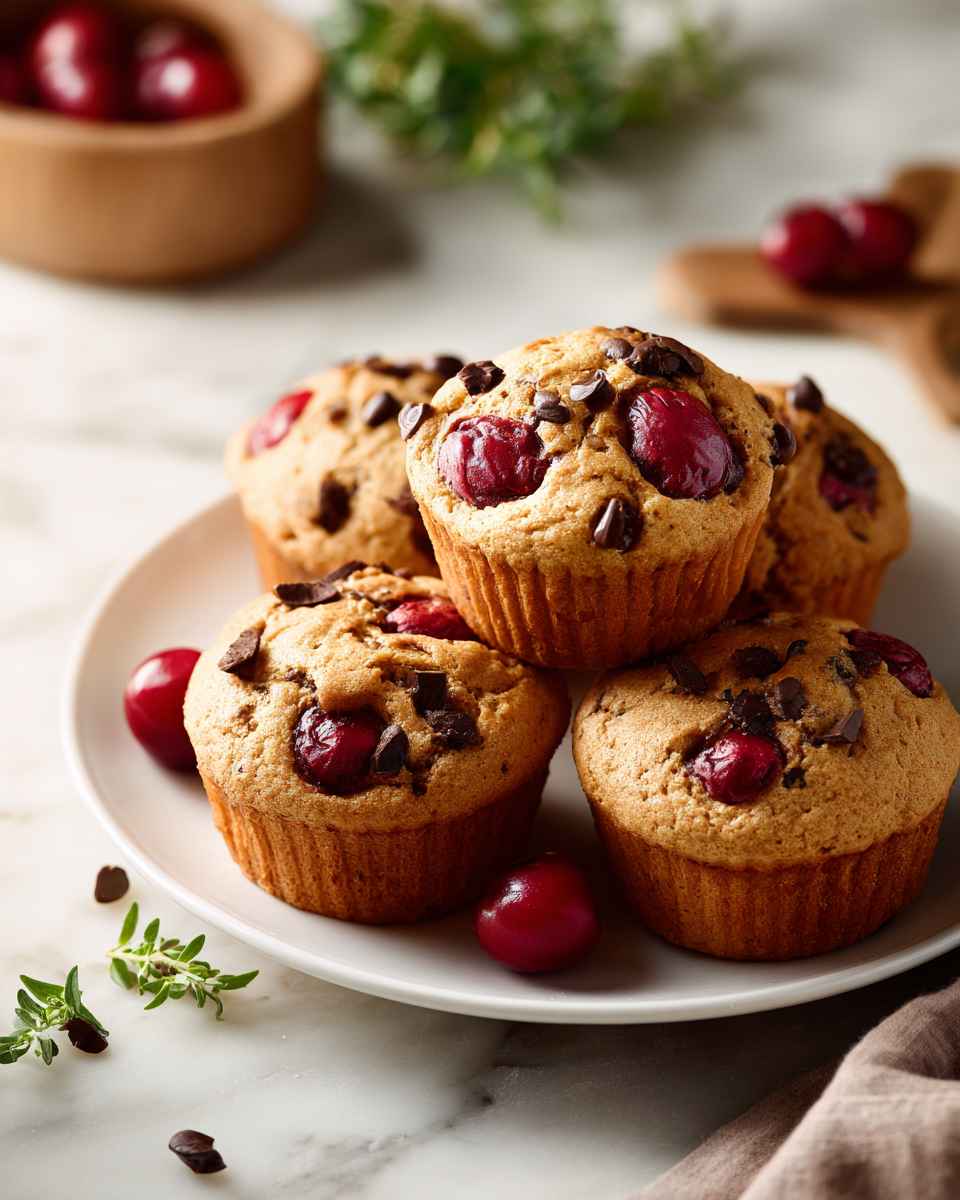 Baked Cherry Chocolate Chip Muffins