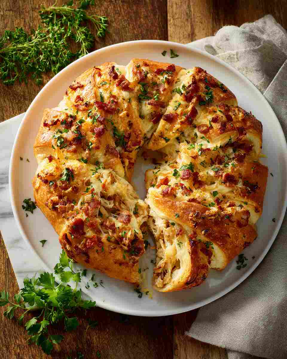 Baked Chicken and Bacon Crescent Ring