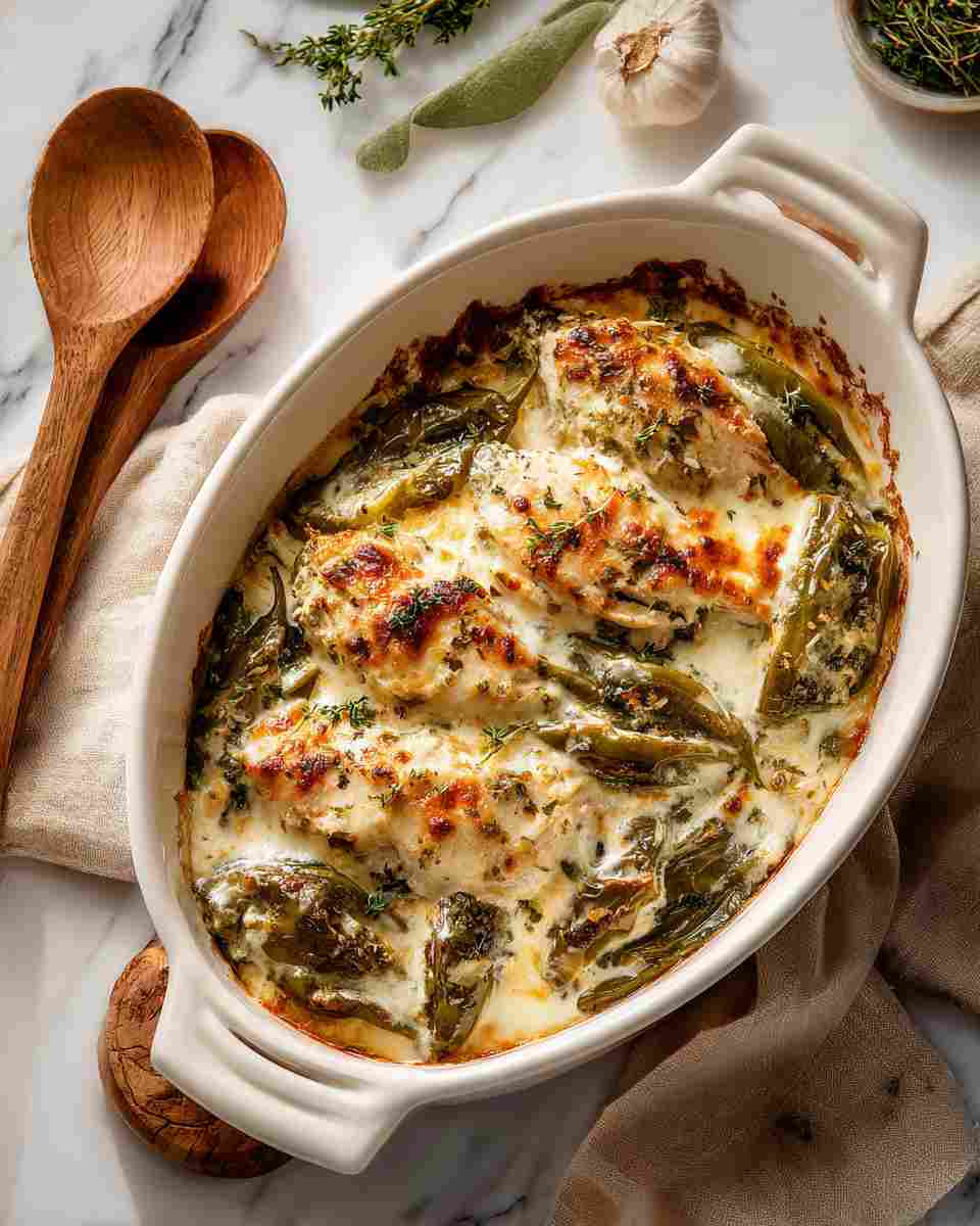 Baked Chicken and Poblano Pepper Casserole