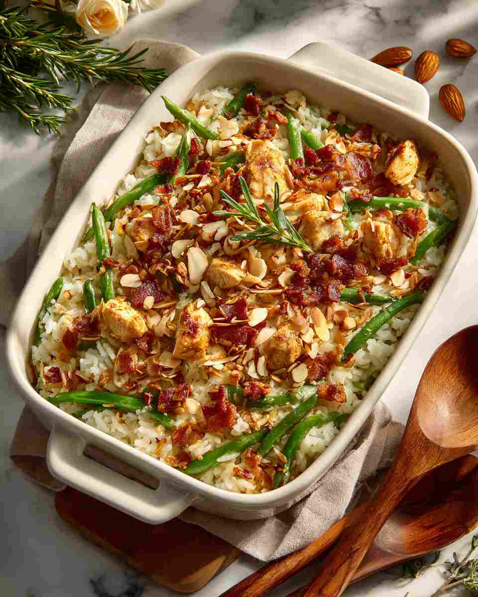 Baked Chicken and Rice Casserole with Almonds