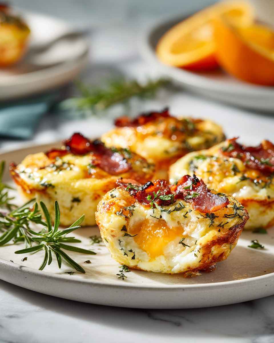 Baked Egg Bites with Bacon and Swiss Cheese