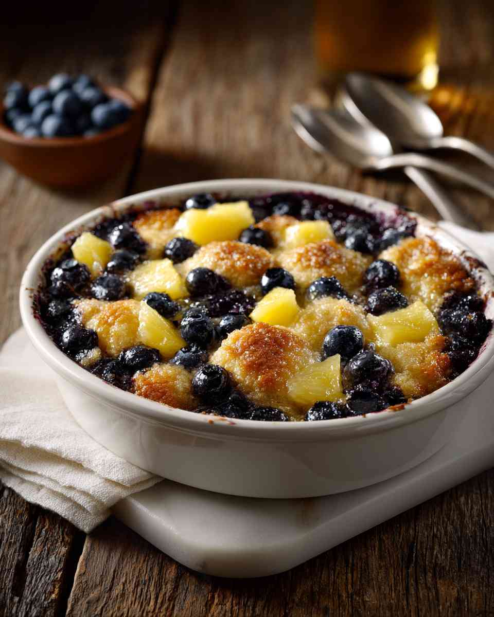 Baked Fruit Cobbler with Buttery Cake Topping