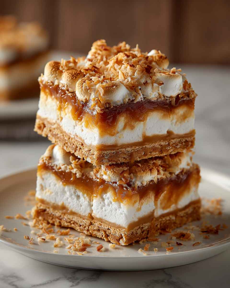 Baked Graham Cracker Caramel Squares