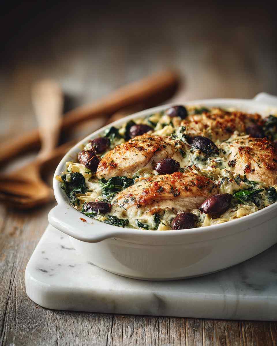 Baked Greek Chicken Pasta Casserole