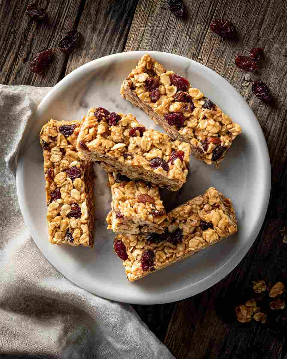 Baked Honey Oat and Nut Granola Bars
