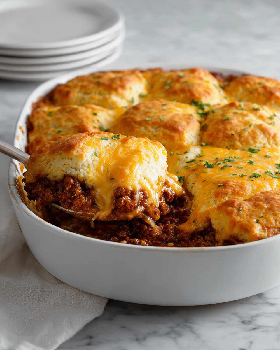 Baked Mexican Beef and Biscuit Casserole